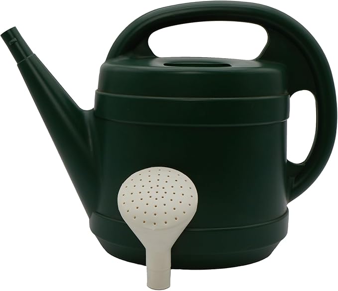 2 Gallon Large Capacity Plastic Garden Watering Can with Removable Spout and Dual Handle – Green Outdoor & Indoor Water Jug for Plants and Flowers
