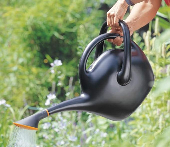 Black Dual Handle Watering Can with Detachable Shower Head – 1.5 Gallon Large Capacity Garden Watering Pot for Indoor & Outdoor Plants
