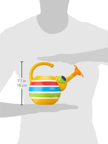 Kids Rainbow Watering Can – Colorful Striped Garden Sprinkler Toy, Lightweight Plastic Indoor Outdoor Watering Jug for Toddlers (7.7" Tall)