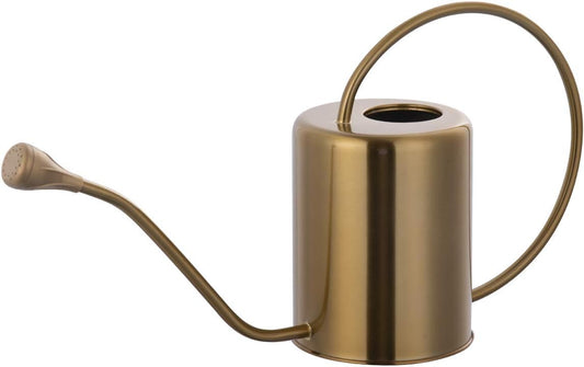 Vintage Gold Stainless Steel Watering Can for Indoor Plants – 9.3 Inch Tall, Long Spout Precision Watering Pot for Potted Plants, Succulents, and Bonsai