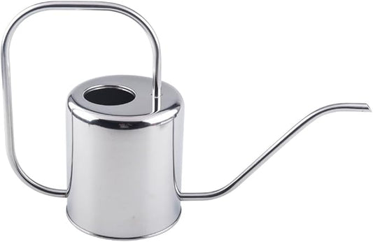 Stainless Steel Long Spout Watering Can for Indoor Plants – Modern Industrial-Style Precision Watering Pot for Houseplants and Bonsai (1L Capacity)