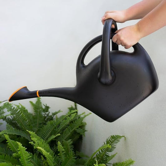 Black Dual Handle Watering Can with Detachable Shower Head – 1.5 Gallon Large Capacity Garden Watering Pot for Indoor & Outdoor Plants