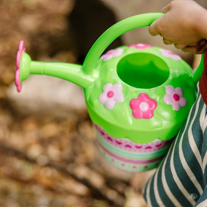 Kids Watering Can with Flower Spout | Cute Colorful Garden Sprayer | Outdoor Beach Toy for Toddlers | Lightweight Plastic Watering Pot for Early Gardening Play